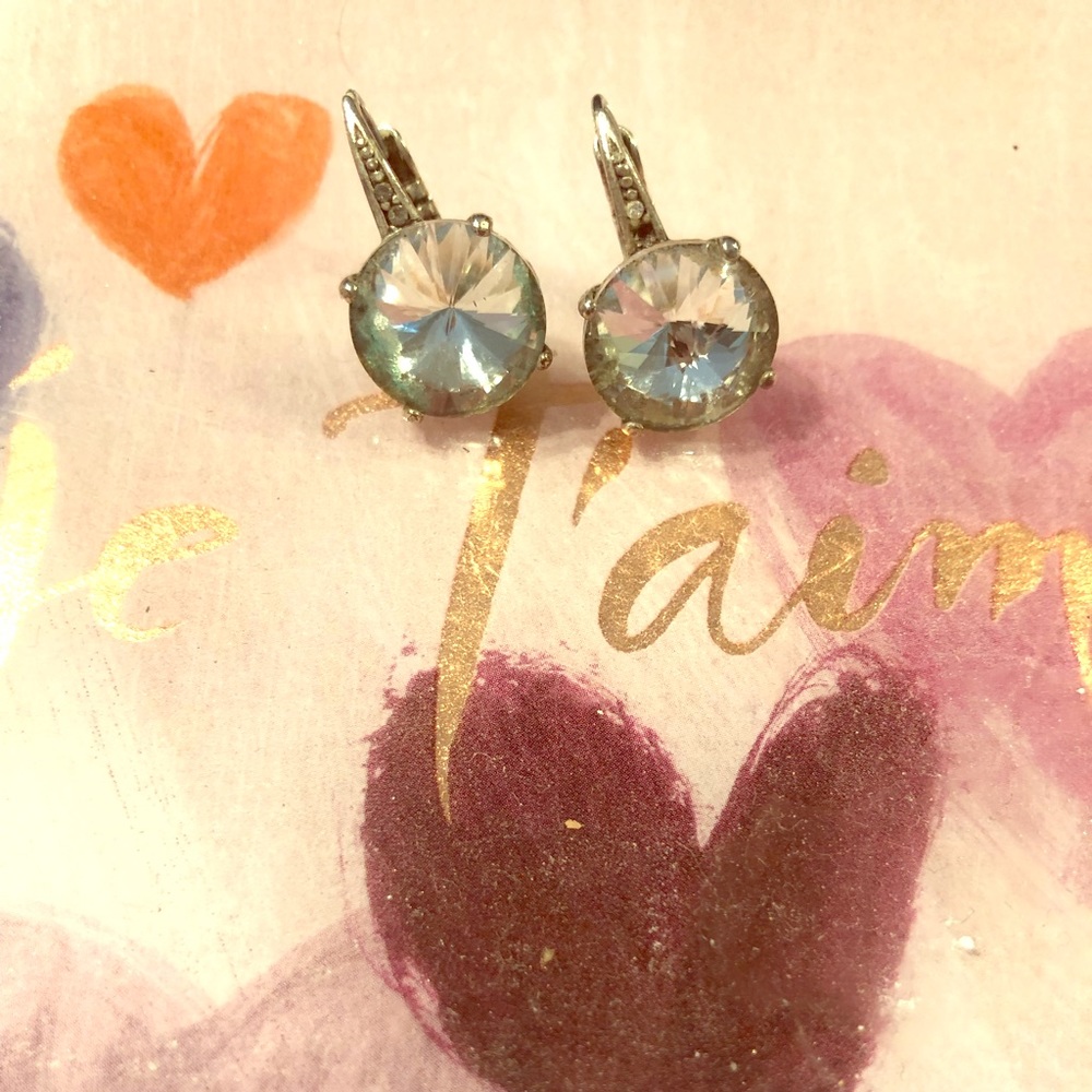 Crystal Disc Drop Earrings